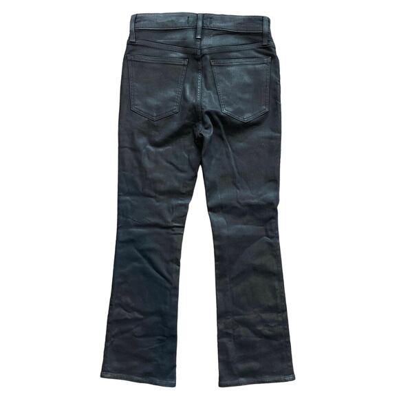 NWT Madewell Kick Out Crop Jeans in True Black Wash: Coated Edition Size 26 - Picture 8 of 8